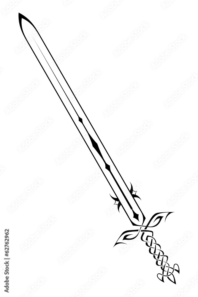 Sword on a white background Sword on a white background
