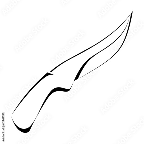 Silhouette of a knife on a white background