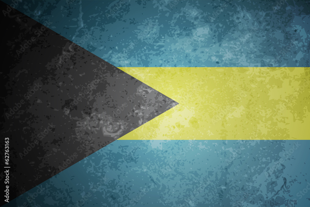 beautiful grunge textured flag design of the Bahamas