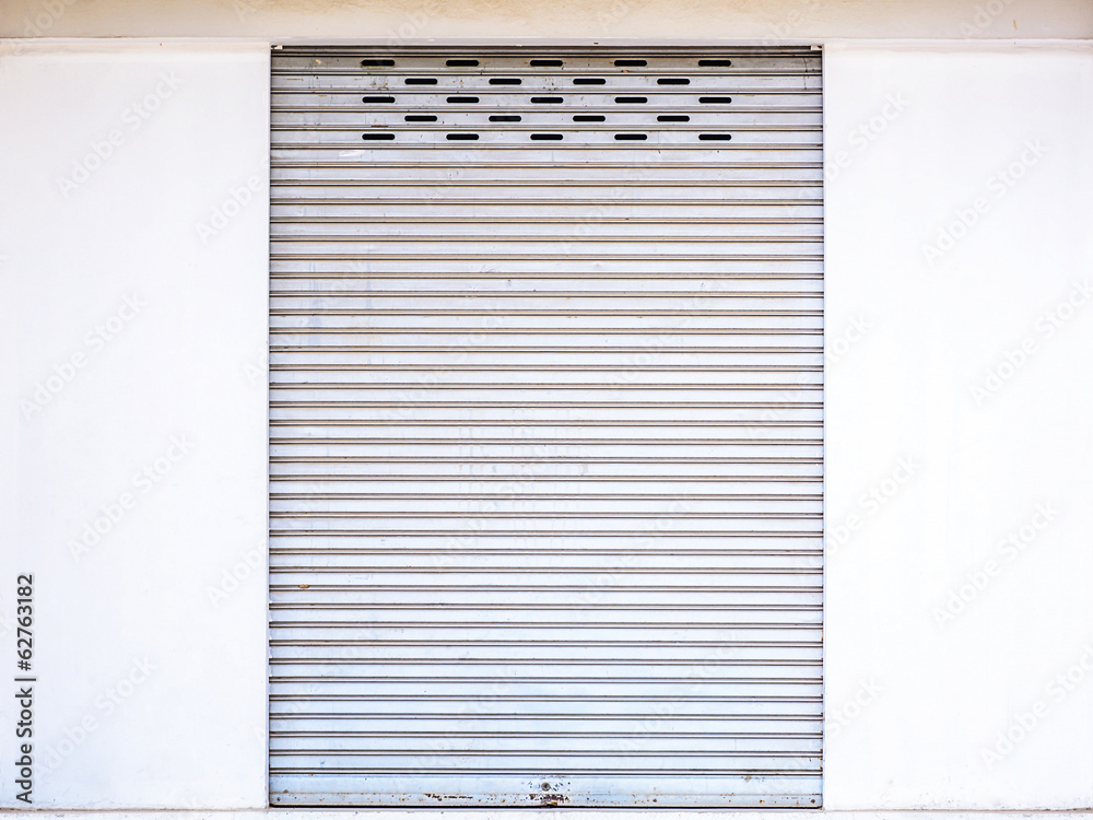 Naklejka premium Steel overhead door