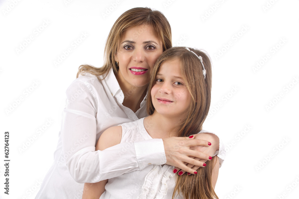 bright picture of hugging mother and daughter.. bright picture of hugging mother and daughter..