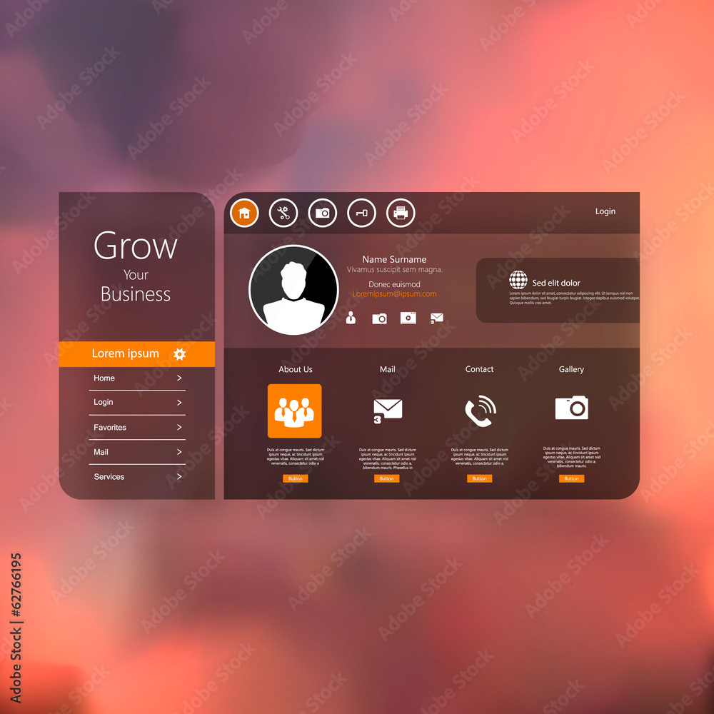 Transparent Website template