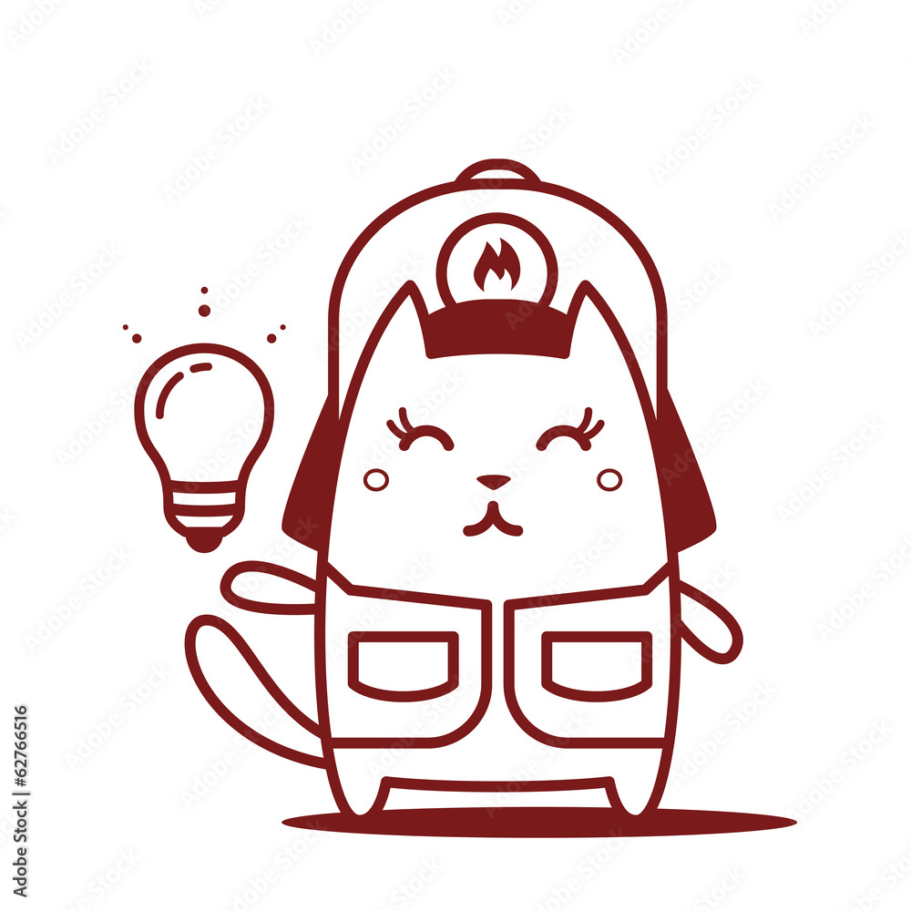 Character firefighter in coveralls and helmet line art Character firefighter in coveralls and helmet line art