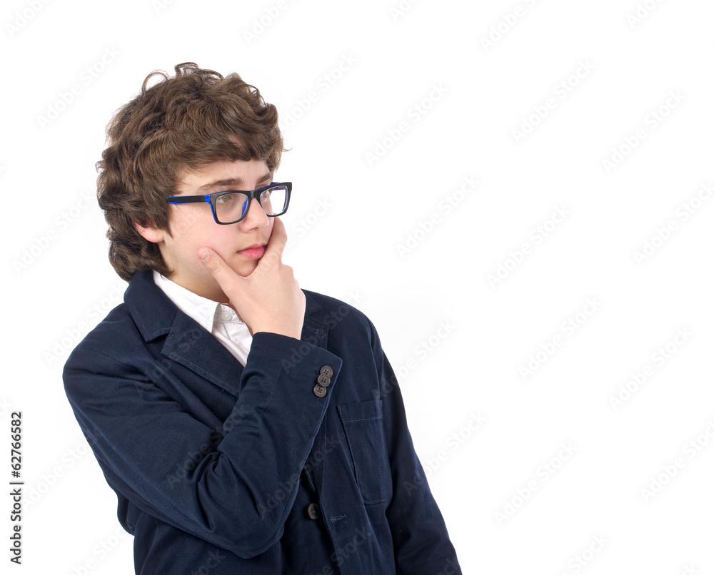 Young nerd student isolated on white background Young nerd student isolated on white background