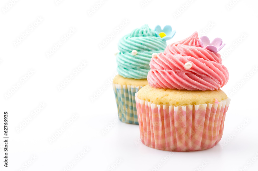 Vanilla cupcakes isolated white background Vanilla cupcakes isolated white background