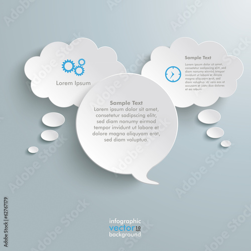2 White Thought 1 Speech Bubble