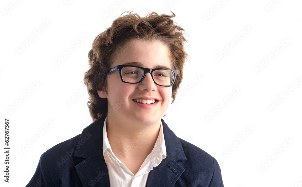 Portrait of a nerd guy smiling..