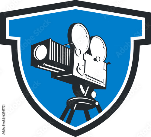 Vintage Film Movie Camera Shield Retro
