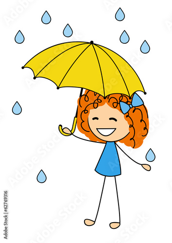 Cute little girl with umbrella