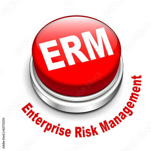 3d illustration of erm enterprise risk management button