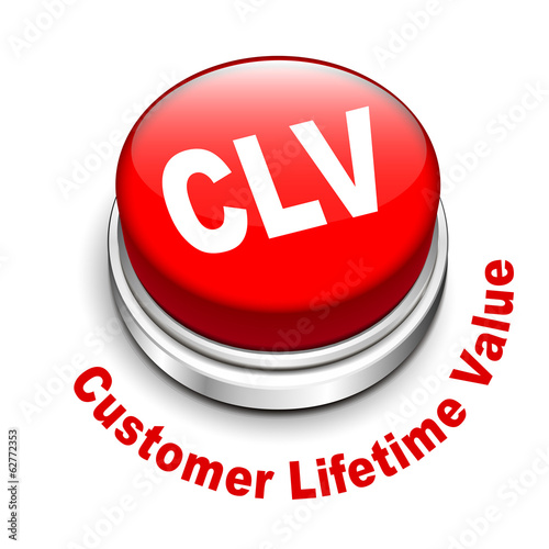 3d illustration of clv customer lifetime value button