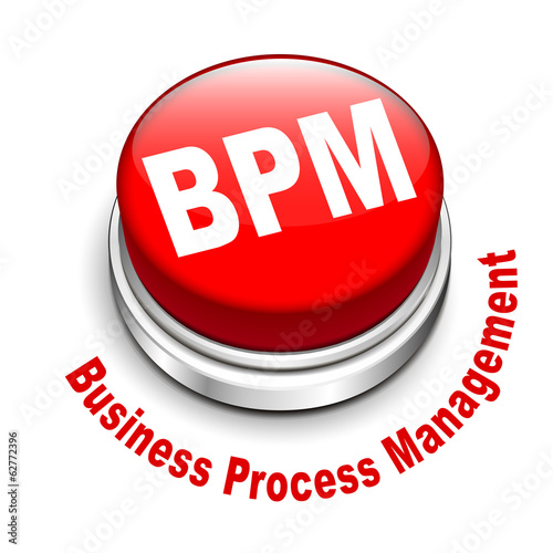 3d illustration of bpm business process management button
