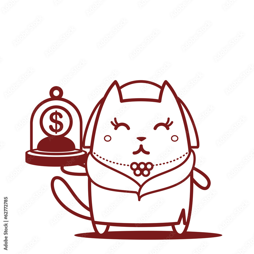 Character rich lady in a fur coat and a necklace line art Character rich lady in a fur coat and a necklace line art