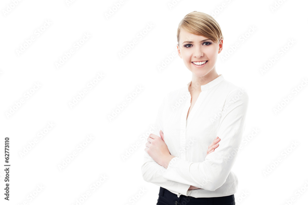 Attractive business woman isolated on white background Attractive business woman isolated on white background
