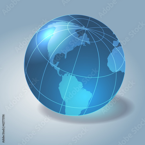 Glass earth - globe