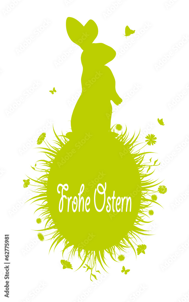 osterhase,osterei,blumenwiese,silhouette,grün,vorlage,frühling Stock