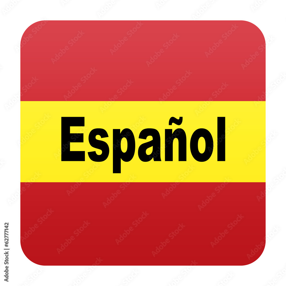 Etiqueta tipo app version idioma español Stock Illustration | Adobe Stock