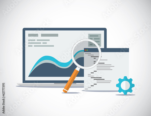 Website SEO analysis and process flat vector concept