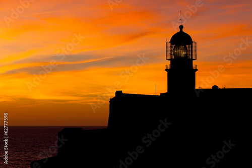 Lighthouse of Cabo Sao Vicente, Sagres, Portugal at Sunset © dvoevnore