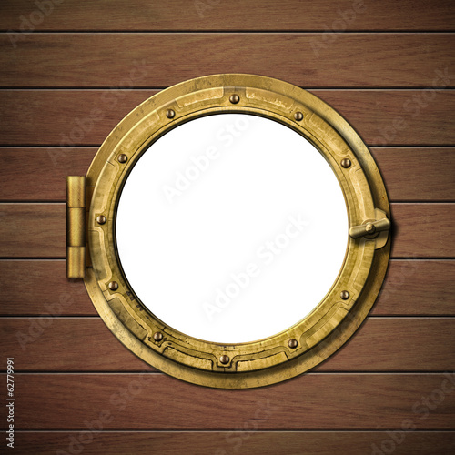 detailed wooden ship porthole