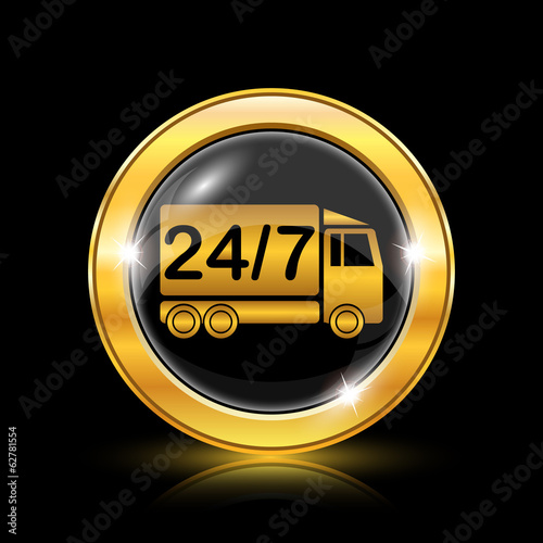 24 7 delivery truck icon