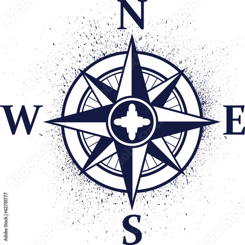 Canvas Print Wind rose with ink blots