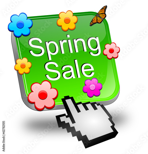 Spring sale button with cursor