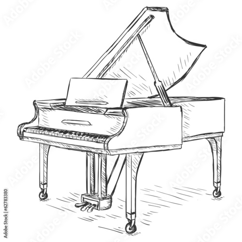 Vector Sketch Grand Piano