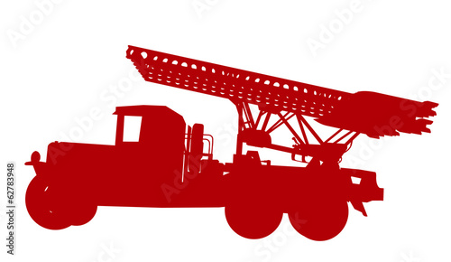 WW2 rocket launcher vector silhouette