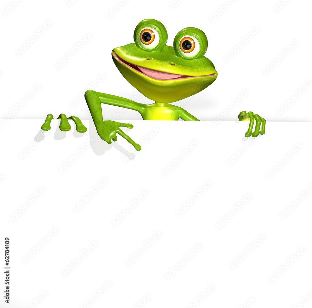 Naklejka premium Frog and white background