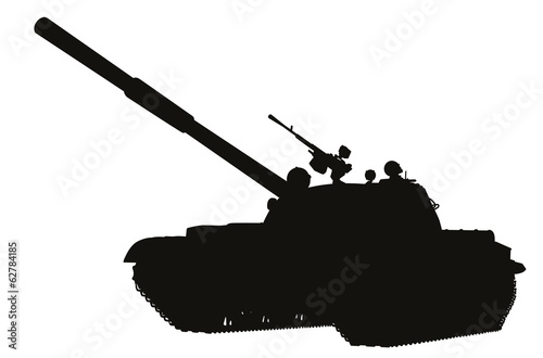 Tank detailed silhouette. Vector