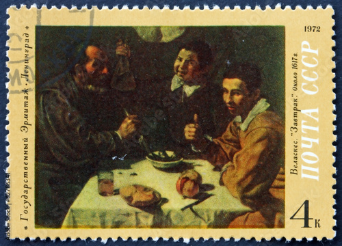 Postage stamp Russia 1972 Breakfast, by Diego Velazquez