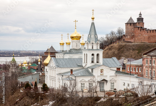 Spring view Church of Elijah the Prophet and Kremlin Nizhny Novg photo