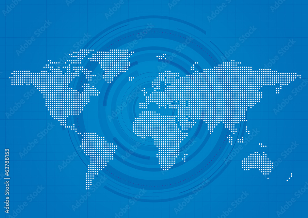 Technical World Map Background