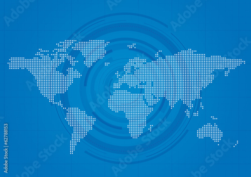 Technical World Map Background