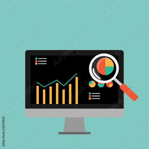Vector of Computer Screen with Graph Analysis