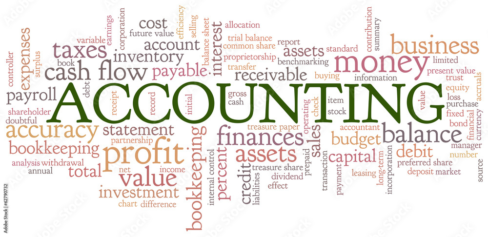 Fototapeta premium Accounting Word Cloud Word Bubble tags