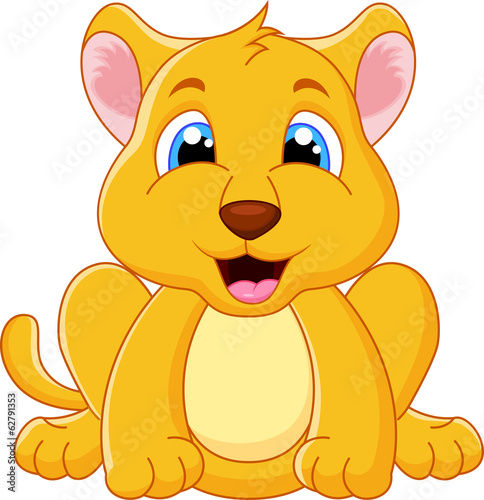 Fototapeta Naklejka Na Ścianę i Meble -  Cute baby lion cartoon