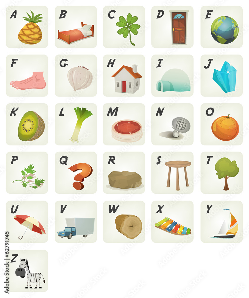Cartoon ABC Cliparts Poster Cartoon ABC Cliparts Poster