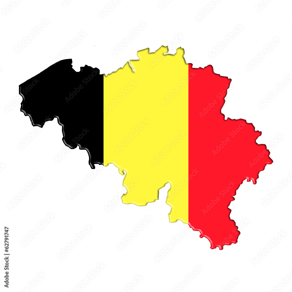 Obraz premium Belgium map flag plan banner