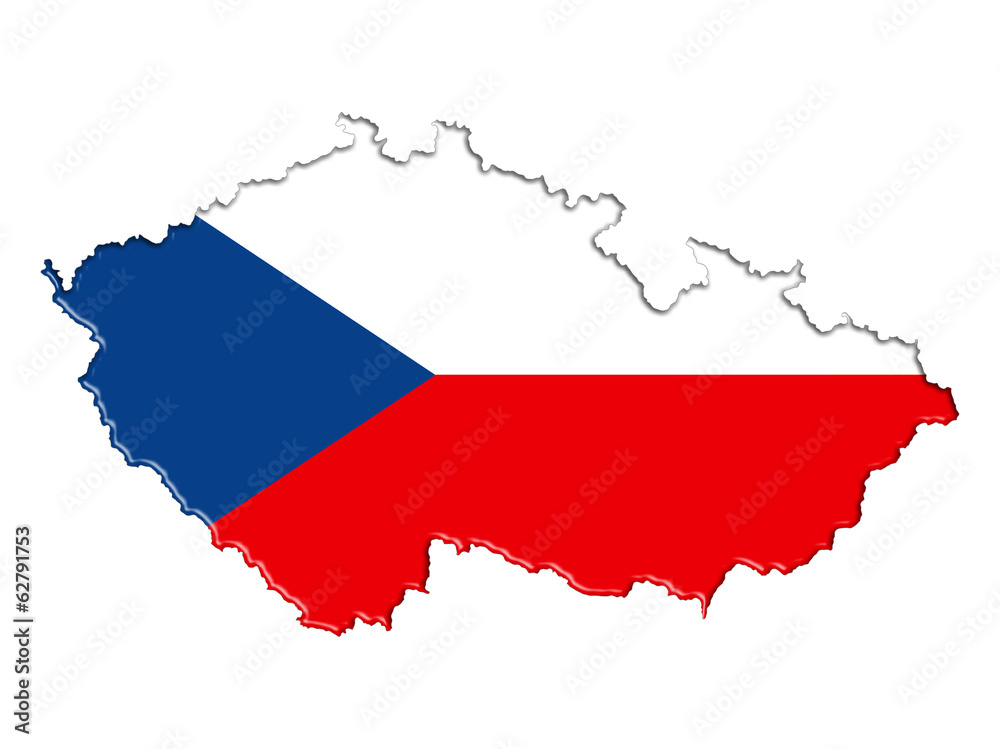 Czech map flag plan banner Czech map flag plan banner