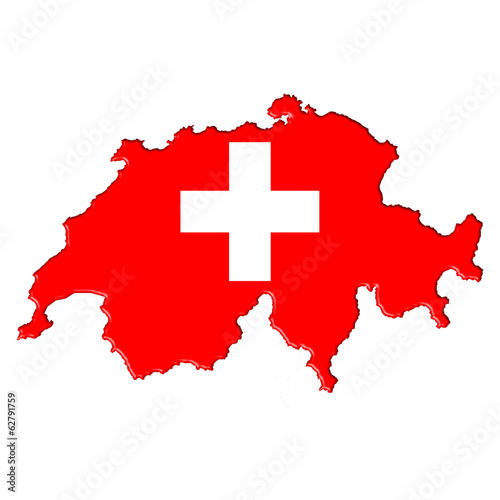 Switzerland Swiss map flag plan banner