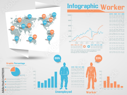 INFOGRAPHIC WORKER MODERN STYLE BUSINESS