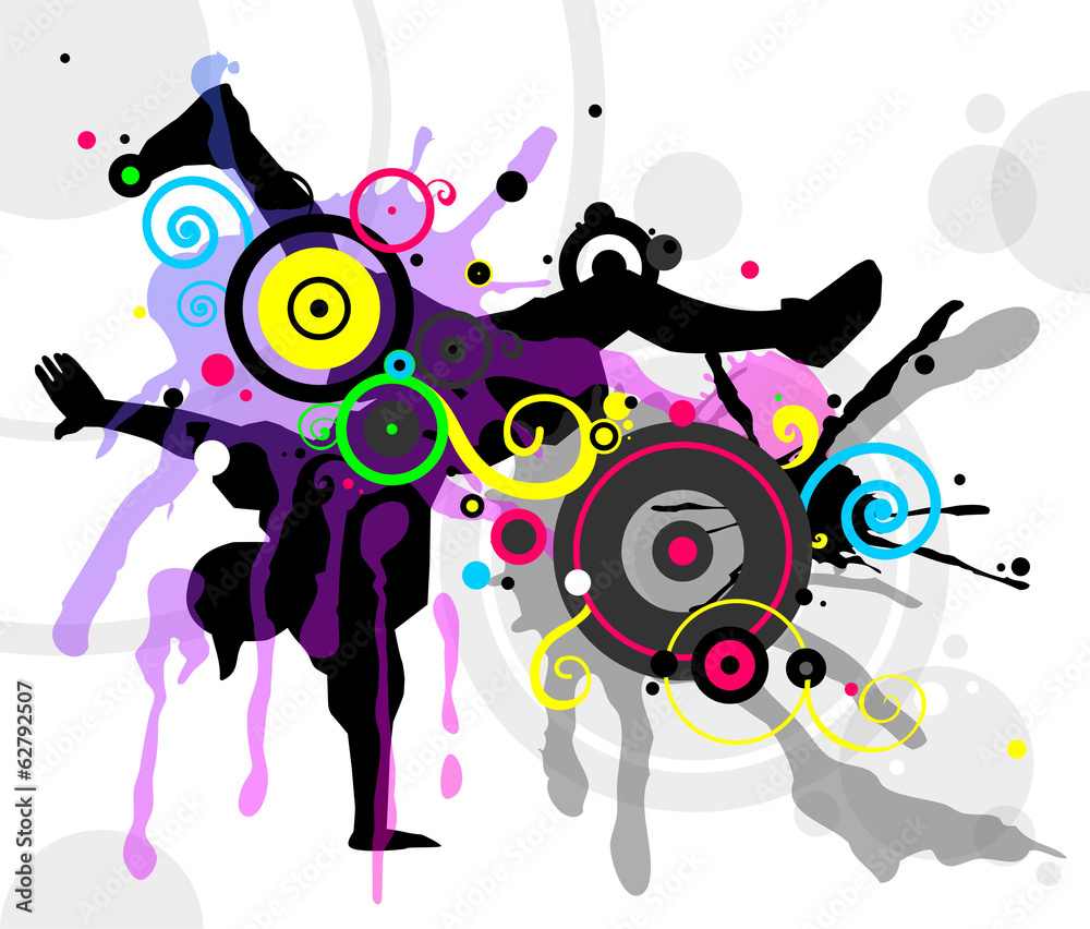 Fototapeta premium Dancer in abstract splashes