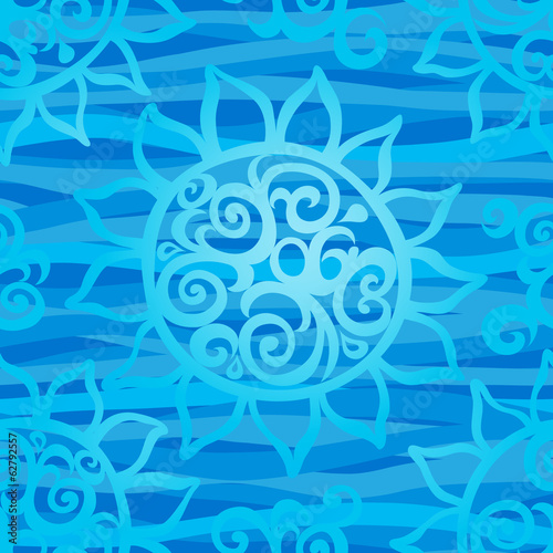 Seamless sea background with decorative elements