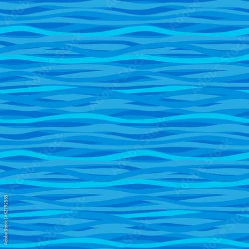 Blue seamless pattern with waves. Marine waves background