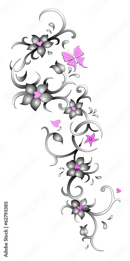 Tattoo Blumenranke Vorlage