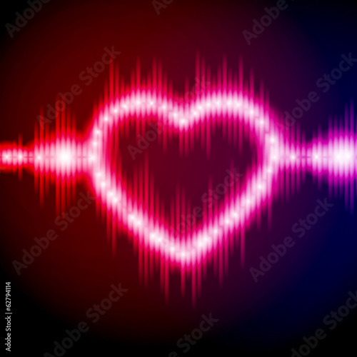Abstract equalizer background with heart