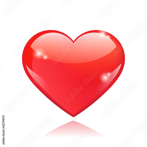 Beautiful red glossy heart shape