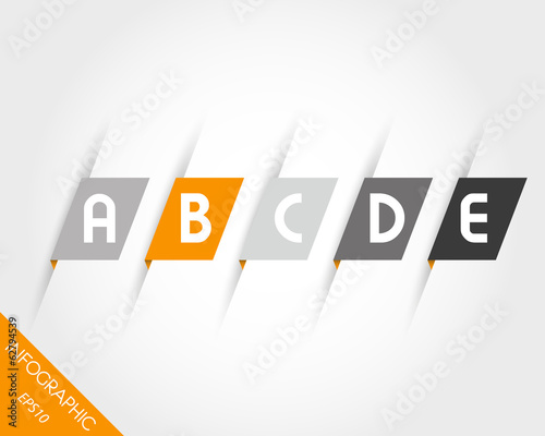 orange oblique modern paper stickers with letters